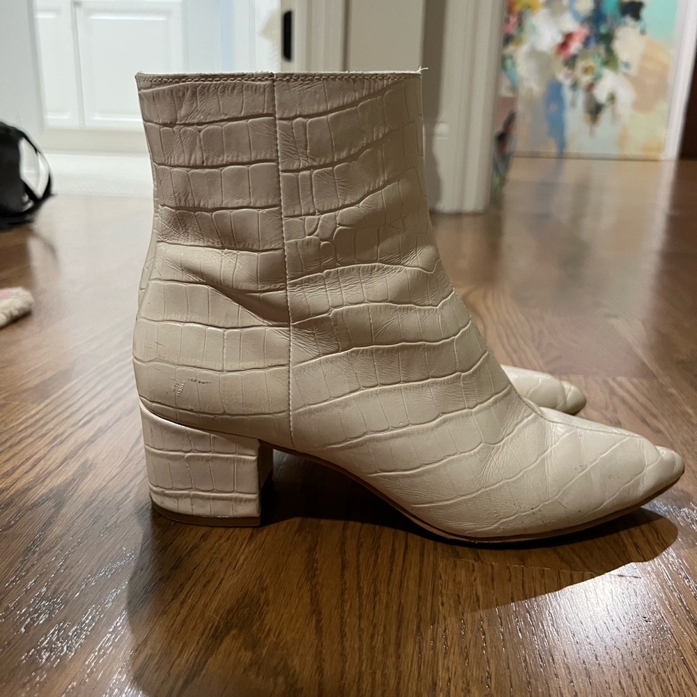 Dolce vita white ankle boots